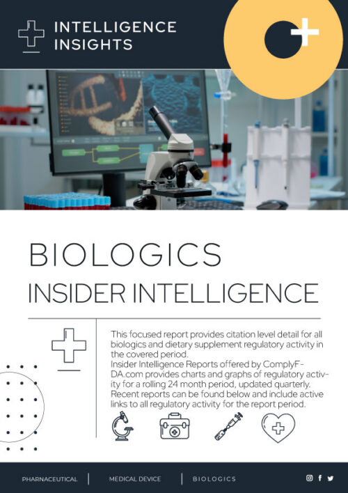 Biologics/Dietary Supplements Insider Intelligence Quarterly